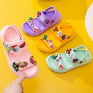 Kwayii Sandal Budak 3D Kartun Sole Lembut Kasut Perempuan  Budak 3D Badges Kids Anti-slip Sandals Ch