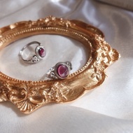 Weishi Red Pomegranate Ring |January Birthstone |Retro Style|Purple Yawu