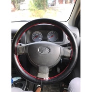 38CM pembalut stering kereta plastik kulit hitam merah untuk semua jenis kereta perodua nissan toyot