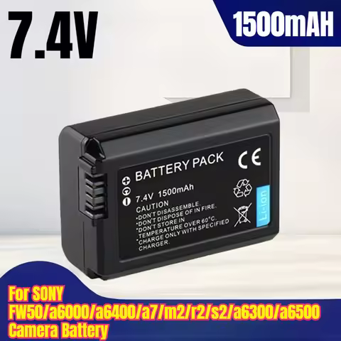 7.4V 1500mAH Camera Battery for SONY FW50/a6000/a6400/a7/m2/r2/s2/a6300/a6500