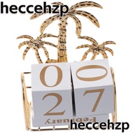 HECCEHZP Desk Calendar, Iron Crafts Desk Decor Desktop Calendar, Desk Perpetual Wood Blocks Office