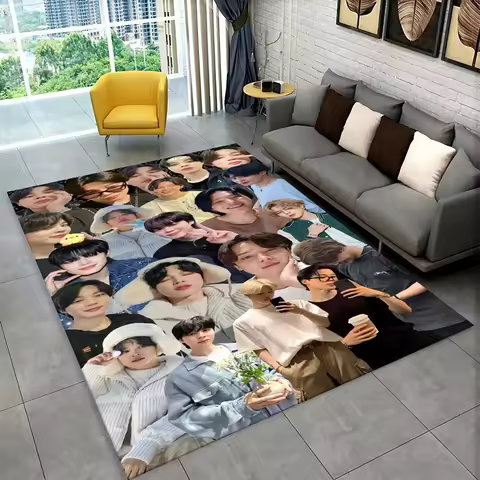 Kpop B-BTS JIMIN Star Carpet Rug for Playroom Bedroom Living Room Sofa Home Decor,kid Area Rug Non-s
