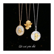 Necklace S925Silver Angel Gift for Best Friend White Shell Collarbone Chain Girl Pendant Girlfriend 