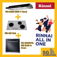 [RB-3SI Cooker Hob RH-S309-GBR-T Hood E6208TA-EM Built in Oven] RINNAI ALL IN ONE