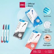 MERAH Deli Ultra Smooth Gel Pen Retractable Capable 0.7mm Black Ink/biru Red EQ23