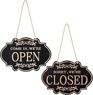 Open and Closed Sign, 11.8 x 7.9 Inch Double Sided Reversible Come in We’Re Open and Sorry We’Re Clo