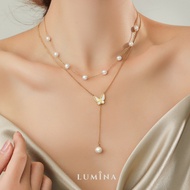 Lumina Jewels - BELINE 2-Layer Stainless Steel Anti-Rust Butterfly Necklace
