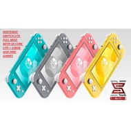 NINTENDO SWITCH LITE GREY GRISE FULL MOD 128GB/256GB FREE 10 OR MORE GAME +12in1 POUCH+TEMPERED GLAS