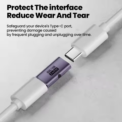 240W PD USB C Female to Female Adapter 40Gbps High-Speed 8K 60Hz Video for Thunderbolt 4/3 MacBook P