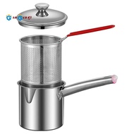 1 Set Deep Fryer Pot Small Fryer Pot Multipurpose Stainless Steel BasketsWear-Resistant Pan,Deep Fry
