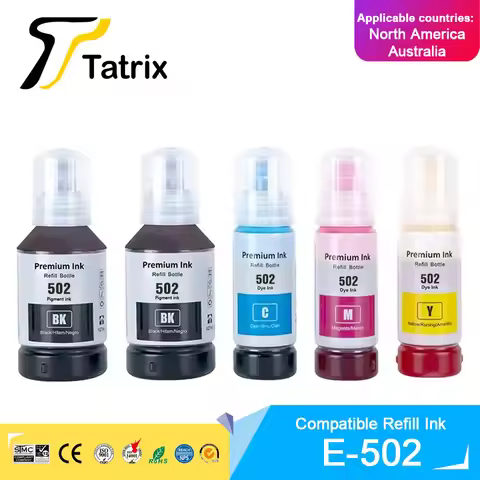 Tatrix Quality For Epson 502 T5021/T03K1 Refill Ink For Epson ET-2700/ET-2750/ET-2760/ET-2850/ET-295