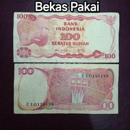 Uang Kertas 100 Rupiah Asli Original tahun 1991-1992 Perahu Pinisi Koin Uang Rp 100 Rupiah Burung Go