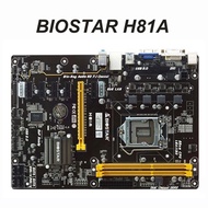 For BIOSTAR H81A Motherboard 1150 Intel H81 Core i7/i5/i3/Pentium Original BIOSTAR H81 Mine board 11