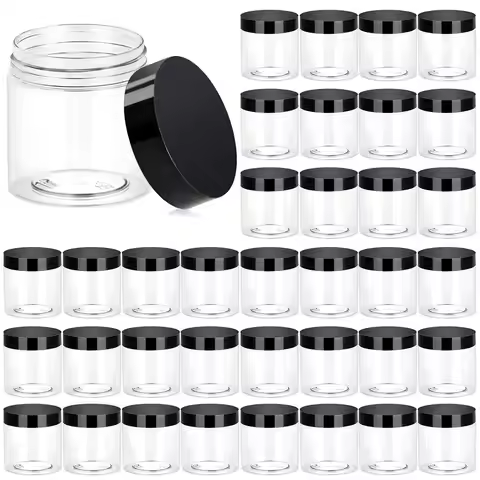 4oz Plastic Jars with Lids Clear Round Cosmetic Container Empty Storage Jars for Makeup,Jewelry,Samp