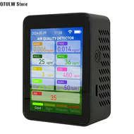 เครื่องทดสอบคุณภาพอากาศ Tuya WiFi มัลติฟังก์ชั่นในครัวเรือน HCHO TVOC คาร์บอนมอนอกไซด์ CO2 PM2.5 PM1