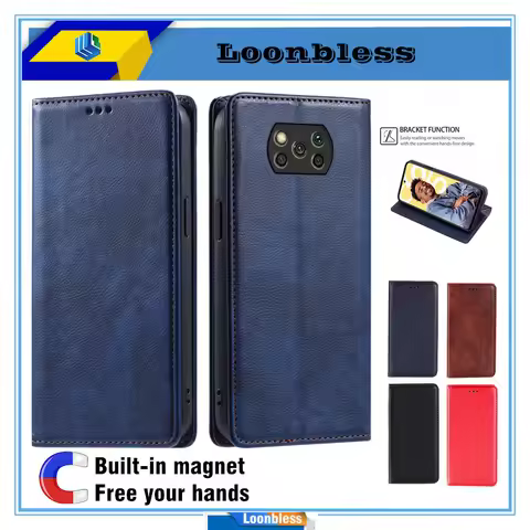 Phone Holster For Poco X3 NFC Case Etui Poco X3 Pro Cover Book Coque Poco X3 GT Leather Flip Shell P