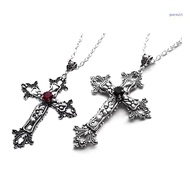 【SUIT*】 Cross Pendant Necklace Grunge Jewelry Accessories Gothic Male Female Necklaces