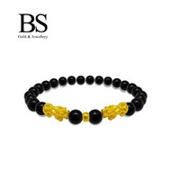 BS Jewellery 999.9 Pure Gold Doule Pixiu Crystal Bracelet - G601S