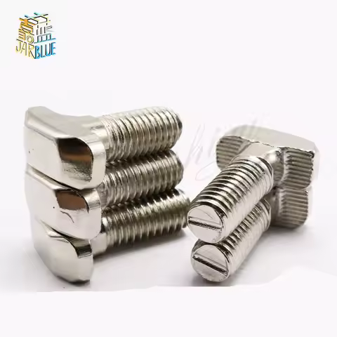 10/50pcs 2020 Series M5 Hammer Head T Bolt Screw Nickel Plated For 2020 Aluminum Profile T-slot M5*1