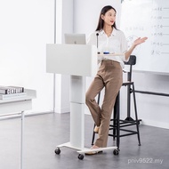 F9OW Front Desk Lifting Conference Table Reception Table Speech Table Mobile Table Speech Standing T