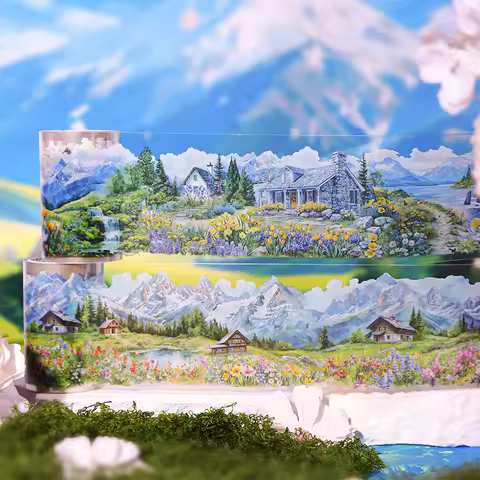 65mm*2m PET Town Landscape Tapes Sticker Creativity Scrapbooking Hand Account Adhesive hand made Diy