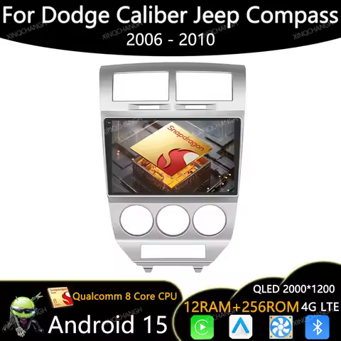 Android 15 Car Radio For Dodge Caliber Jeep Compass 1 MK Patriot 2006 - 2010 Multimedia Video Player
