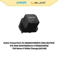 Anker PowerPort III 20W(A2149)/511 30W (A2147)/313 45W (A2643)/Nano II 65W(A2663)/736 Nano II 100W C