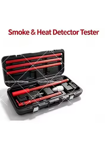 Portable 2-in-1 Smoke & Heat Detector Tester, Fire Alarm Test Stick for Detector Testing Equipment
