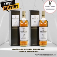 Macallan 12 Years Sherry Oak 700ml (Bundle of 2)