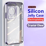 For Huawei Nova Y63 GFY-LX1 Flexible Soft Silicone Edge Plating Jelly Case Crystal Clear Anti-yellow