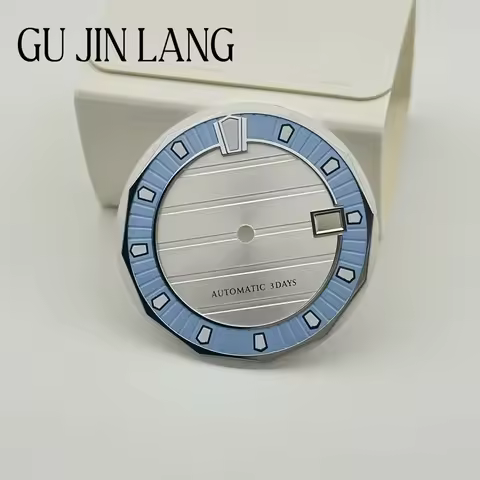 New 33mm Dial, Double-Layer Design Green Luminous, Suitable for Mechanical Watch NH35 Movement Machi