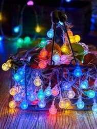 [現貨] LED 彩色 水晶球燈串 臥室裝飾