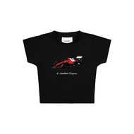 COUNTDOWN Baby Tees Crop F1 Ferrari v1 2025 Livery Tshirt - Black Woman