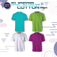 CT71 COMBO D 100% COTTON SUPERB VERY THICK COTTON 200GSM ROUND NECK SHORT SLEEVE MEN TSHIRT UNISEX C