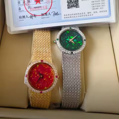 Exclusive Unique Natural Opals 2025 New Women's Watch Medieval Diamond Vintage Retro Luxury Elegance