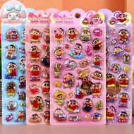 YANGWEN 1/4Pcs Kawaii Crayon Shin Chan Cartoon 3D Relief Sticker Cute DIY Laptop Scrapbook Phone Cas