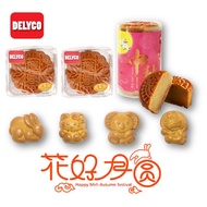 Delyco Mooncake Multi pieces / Individual piece / Cartoon (Lotus Durian Pandan Red Bean Green Bean Yam)