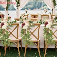 LIXINXING Wedding Chair Back Flower, Silk Flower Nordic Style Aisle Chair Artificial Flower, Rose Eu