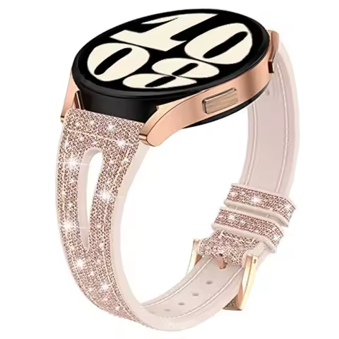20mm Bling Silicone Band for Samsung Galaxy Watch 7/6/5/4 40mm 44mm Glitter Elegant Bracelet for Gal
