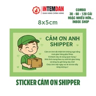 COMBO STICKER Thank You Shipper VINH LIEN Size 8x5cm GREEN