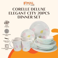 (Ready Stock) Corelle Elegant City 20pc Dinnerware Set | Deluxe Dinner Serve Set Corelle Dinner Set