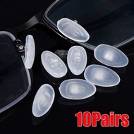 10คู่กาวแผ่นแก้วติดจมูกซิลิโคนแผ่นปิดจมูกกันลื่นใสบาง Nosepads สำหรับแว่นตาแว่นตากันแดด