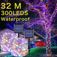 Lampu Raya Waterproof Gargen light Solar Fairy String Lights Outdoor Lightning 8 Modes Wedding Party