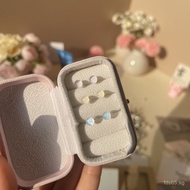 Mini Ring Storage Box Portable Travel Handheld Multi-slot Ring Storage Box Flip Ring Box