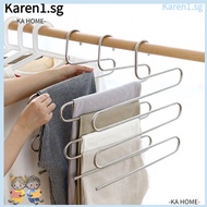 KA Clothes Hanger, Stainless Steel Strong Bearing Capacity Trousers Hangers, Convenient Non Slip S Shape Jeans Holder Space Saver