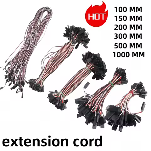 10Pcs 100mm 150mm 200mm 300mm 500mm Servo Lead Cable Extension Yextension cord for RC Futaba JR Male