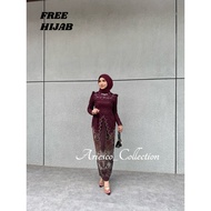 (Akita-SET RANIA) Women's Lace Kebaya with Lining, Formal Dress for Invitations, Proposals, Graduati