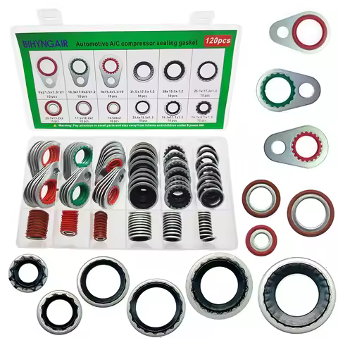 120 pieces air conditioning regulating system compressor gasket seals, automotive air conditioning c