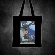 LAUNDRY ITS A BREEZE IN SPACE (SPACE VINTAGE TRAVEL) Printed tote bag canvas