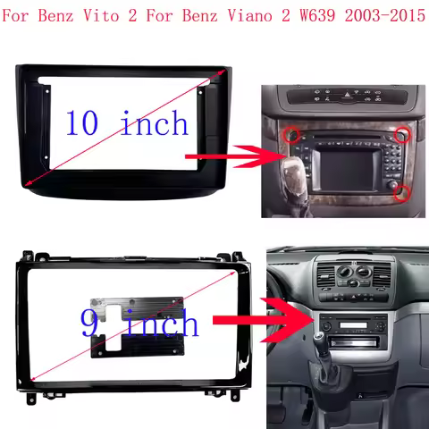 9/10 Inch Car Radio For Mercedes-Benz Vito 2 W639 Mercedes-Benz Viano 2 W639 2003-2015 PC Plastic Fa